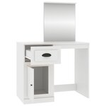 vidaXL Coiffeuse avec miroir blanc 90x50x132 5 cm bois d'ingénierie