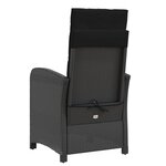 vidaXL Chaise inclinable de jardin et repose-pied noir résine tressée