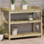 vidaXL Table de rempotage avec étagères 108x45x86 5 cm bois massif pin