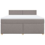 vidaXL Sommier à lattes de lit avec matelas Taupe 180x200 cm Tissu