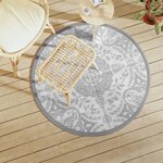 vidaXL Tapis d'extérieur gris clair Ø120 cm PP