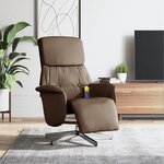vidaXL Fauteuil inclinable de massage avec repose-pieds marron tissu