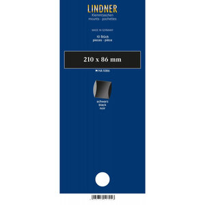 Bandes double soudure 210 x 86 mm pour timbres-poste. Fond - Noir