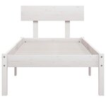 vidaXL Cadre de lit Blanc Bois massif 75x190 cm Petit simple