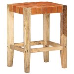 vidaXL Tabourets de bar lot de 2 marron cuir véritable 60 cm