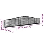 vidaXL Paniers à gabions arqués 6 Pièces 400x30x60/80 cm Fer galvanisé