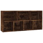 vidaXL Armoire à livres Chêne fumé 50x25x106 cm