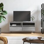 vidaXL Meuble TV sonoma gris 100x34 5x44 5 cm bois d'ingénierie