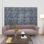 vidaXL Panneaux muraux 3D 24 Pièces 50x50 cm gris diamant 6 m²