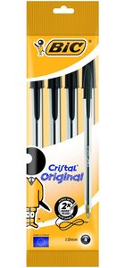 étui de 4 stylos à bille Cristal Medium noir BIC