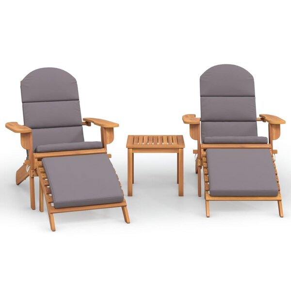 vidaXL Ensemble de salon de jardin Adirondack 3 Pièces bois acacia solide