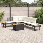 vidaXL Salon de jardin avec coussins 2 Pièces noir résine tressée acacia