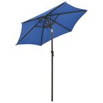 vidaXL Parasol avec lumières LED Bleu azuré 200x211 cm Aluminium