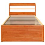 vidaXL Cadre de lit avec tête de lit cire marron 90x200 cm bois de pin