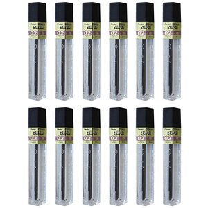 Etui de 12 mines pour porte-mines hi-polymer super 0 2 mm b x 12 pentel