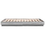vidaXL Cadre de lit avec lumières LED sonoma gris 160x200 cm