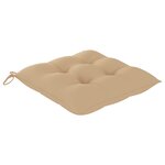vidaXL Chaises de jardin avec coussins beige lot de 2 Bois teck massif
