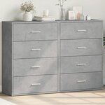 vidaXL Buffets 2 Pièces gris béton 60x31x84 cm bois d'ingénierie