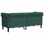 vidaXL Canapé Chesterfield 2 places vert foncé tissu