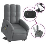 vidaXL Fauteuil inclinable de massage électrique Gris foncé Tissu