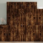 vidaXL Armoire de rangement chêne fumé 70x42 5x225cm bois d'ingénierie