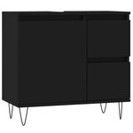 vidaXL Ensemble de meubles salle de bain 3 Pièces noir bois d'ingénierie