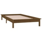 vidaXL Cadre de lit à LED marron miel 90x200 cm bois massif