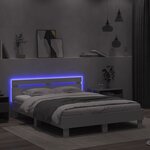 vidaXL Cadre de lit avec tête de lit et LED blanc 150x200 cm