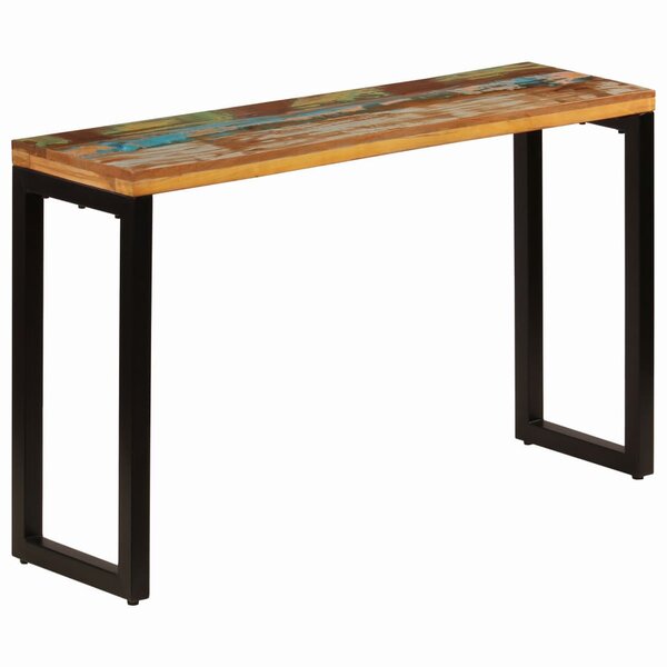 vidaXL Table console 120x35x76 cm Bois de récupération solide et acier