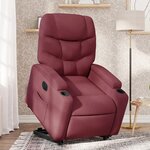 vidaXL Fauteuil inclinable électrique rouge bordeaux tissu