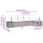 vidaXL Ensemble de canapés de jardin 5 pièces avec coussins beige en poly rotin
