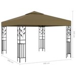 vidaXL Tonnelle avec guirlande lumineuse à LED 3x3 m Taupe