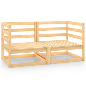 vidaXL Canapés d'angle de jardin 2 Pièces bois de pin massif
