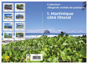 Collector 8 timbres - Collection "Regards croisés de postiers" - Martinique côté littoral - Lettre Verte