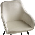 Lot de 2 chaises pieds noir siège de salon cuisine salle à manger design élégant velours beige 08_0000571