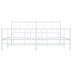 vidaXL Cadre de lit métal sans matelas et pied de lit blanc 183x213 cm