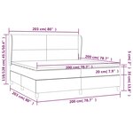 vidaXL Sommier à lattes de lit avec matelas Gris foncé 200x200cm Tissu