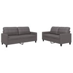vidaXL Ensemble de canapés 2 Pièces avec coussins Gris Similicuir