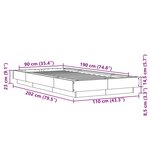 vidaXL Cadre de lit sonoma gris 90x190 cm bois d'ingénierie