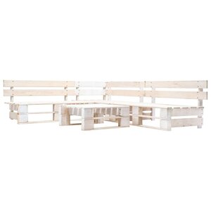 vidaXL Salon de jardin palette 4 Pièces Bois Blanc