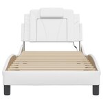 vidaXL Cadre de lit avec lumières LED blanc 90x200 cm similicuir