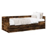vidaXL Lit de jour et tiroirs chêne fumé 90x200 cm bois d'ingénierie