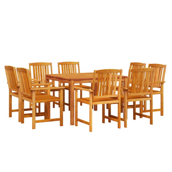 Set de jardin 9 pièces en acacia massif