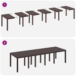 Table de Jardin vidaXL Brune 300x100x73 cm Poly Rattan