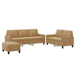 vidaXL Ensemble de canapés 3 Pièces avec coussins Marron Velours