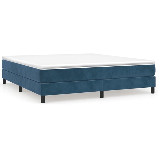 vidaXL Sommier à lattes de lit et matelas Bleu foncé 180x200cm Velours