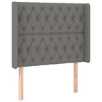 vidaXL Sommier à lattes de lit matelas LED Gris foncé 100x200 cm Tissu