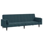 vidaXL Canapé-lit à 2 places avec deux oreillers bleu velours
