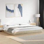 vidaXL Cadre de lit avec lumières LED chêne sonoma 200x200 cm