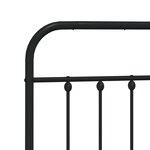 vidaXL Cadre de lit métal avec tête de lit noir 135x190 cm